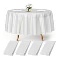 thumbnail image 1 of Prestee 4-Pack 84-Inch White Round Plastic Tablecloth Disposable - Durable Waterproof Table Covers for Weddings, BBQ, Parties, Outdoor Events - Elegant White Plastic Tablecloths Round for Any Occasio, 1 of 7