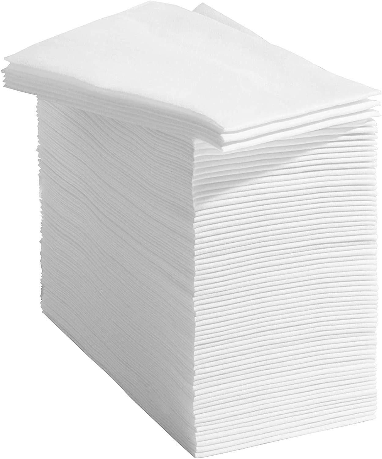 Prestee 50 Linen Feel Disposable White Paper Napkins