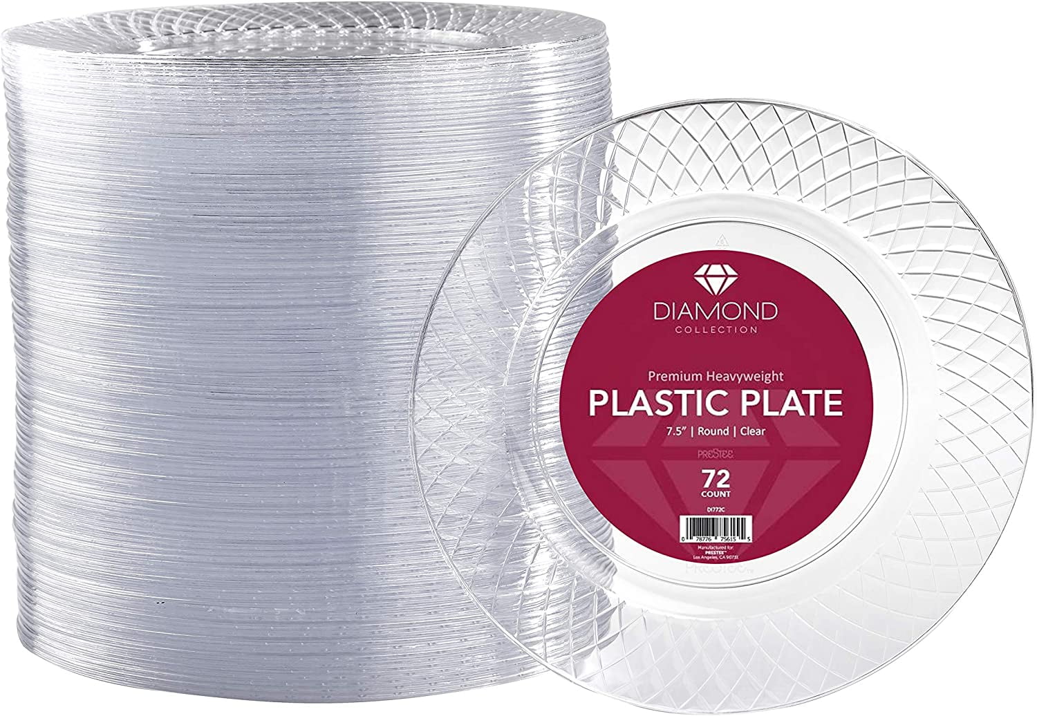 Diamond Crystal Clear 7.5" Heavy Duty Plastic Party Plates