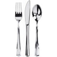 thumbnail image 1 of Prestee Cutleries 300 Piece Disposable Plastic Flatware Set with Metallic Finish Handles, 1 of 5