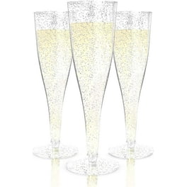 Potchen 32 Pieces Clear Plastic Champagne Glasses Hard Disposable