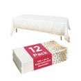 thumbnail image 1 of Prestee 12-Pack Disposable Tablecloth - Table Cover White and Gold Polka Dot Rectangular, 54x108 Inches - Waterproof, Stain-Resistant Party Table Covers for Weddings, BBQs, Birthdays, and Events, 1 of 6