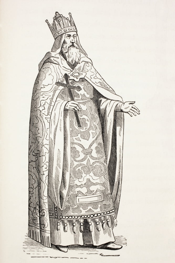 Prester John Also Known As Presbyter Johannes From Military And Religious Life In The Middle Ages By Paul Lacroix Published London Circa 1880 Canvas Art - Ken Welsh Design Pics (24 x 36)
