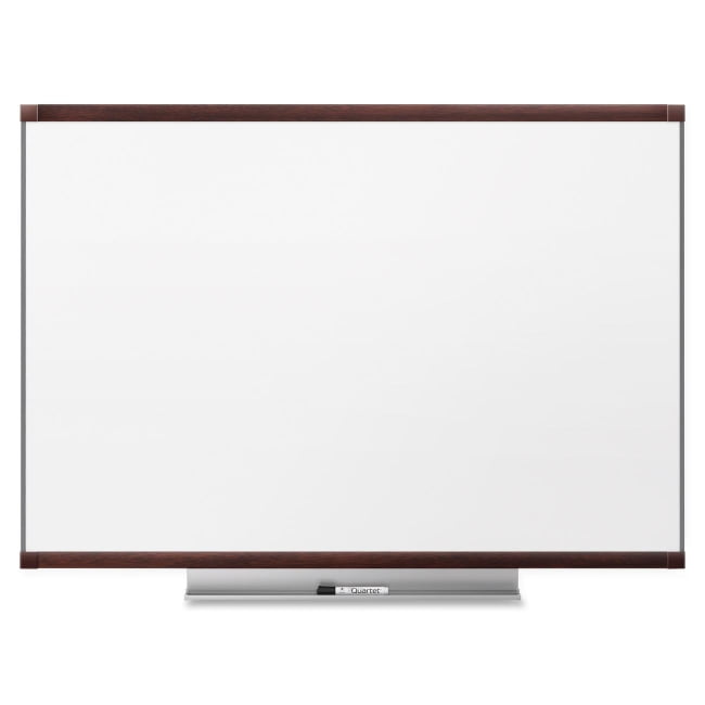 Quartet® Prestige™ 2 Total Erase® Melamine Dry-Erase Whiteboard, 72" x 48", Wood Frame With Mahogany Finish