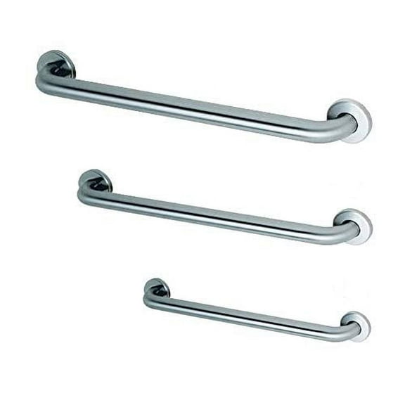 Prestige ADA Compliance Grab Bar Bundle for Commercial and Residential Restrooms-1.5" Diameter-18", 36", 42"-Pack of 3
