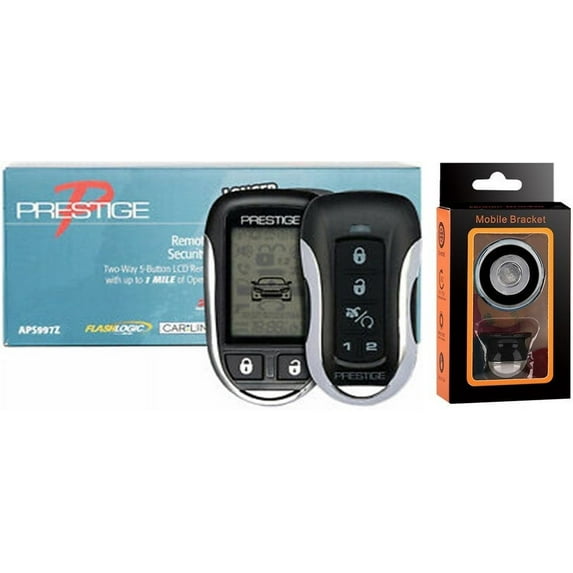 Prestige APS787Z One-Way Remote Start / Keyless Entry and Security System with up to 1 Mile Operating Range + Absolute Magnet Holder