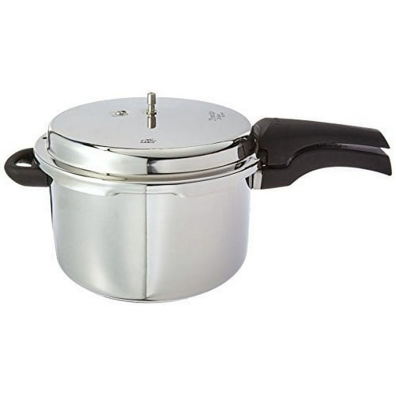 Prestige Alpha PRSDA-6.5L Induction Base Stainless Steel Deluxe Pressure Cooker, 6.5 L/Small, Silver