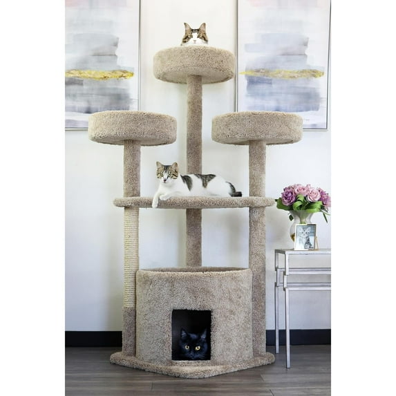Prestige Cat Trees 130014-Beige Main Coon House Tree