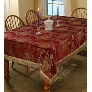 Prestige Damask Design Tablecloth Burgundy 60" by 120" Oblong / Rectangle