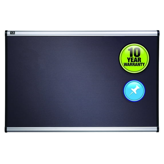 Prestige Diamond Mesh Fabric Bulletin Board 6 x 4 Gray with Aluminum Frame -