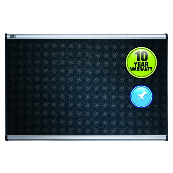 Quartet Embossed Bulletin Board Hi-Density Foam 36 x 24 Black Aluminum Frame B343A