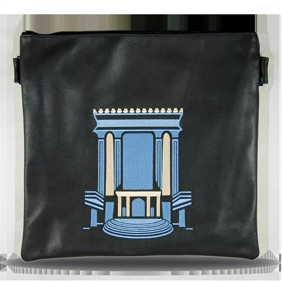 Prestige Embroidery 760-BL-XL Leather Tallis Bag with Light Blue Beis Hamikdash, Blue - Extra Large Tallis