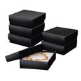 thumbnail image 1 of Prestige & Fancy Luxury Black Swirl Jewelry Boxes, Cotton-Filled Cardboard Gift Boxes with Lids for Bracelets, Earrings, and Small Accessories, 3.5 x 3.5 x 1 in, 6-Pack, 1 of 7