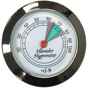 Prestige Import Group Medium Round Analog Hygrometer Humidity Gauge for Humidors - Color Silver