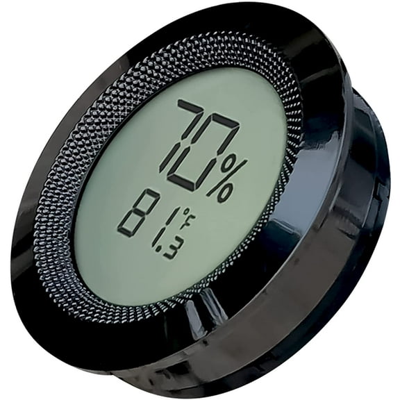 Prestige Import Group Round 2" Digital Hygrometer Thermometer for Cigar Humidors - Gun Metal - 1 Piece