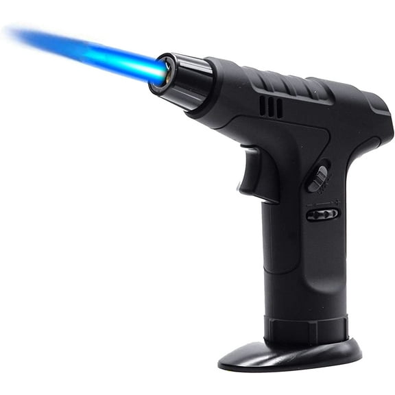 Prestige Import Group Strength Windproof Single Blow Torch Adjustable Flame Lighter - Black