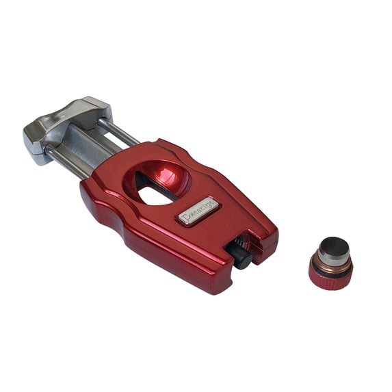 Prestige Import Group - The Gladiator 2 in 1 V-Cut & Punch Steel Body Cigar Cutter with Stainless Steel Blades - Color: Candy Apple Red Pearl