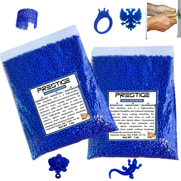 Prestige Injection Wax Flexible Blue Wax Jewelry Lost Wax Casting 2 Pound