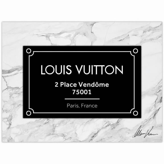 "Prestige L&V" Frameless Free Floating Reverse Printed Tempered Glass Wall Art