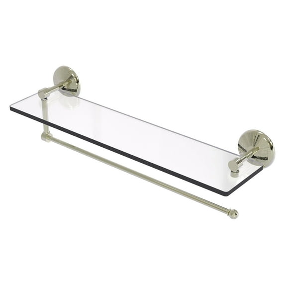 Prestige Monte Carlo Collection Paper Towel Holder with Glass Shelf - Polished Nickel / 22 Inch