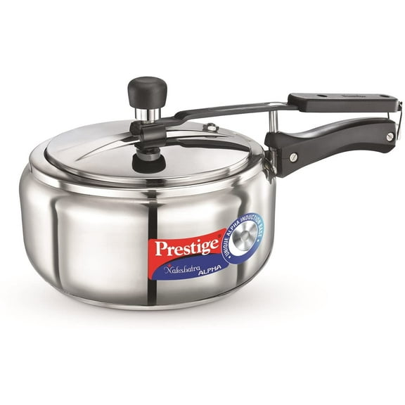 Prestige Nakshatra Alpha Stainless Steel Pressure Cooker, 3.5 Litres (PRN3.5)