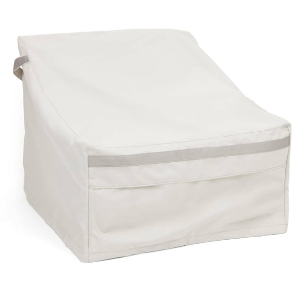 Prestige Outdoor Sectional Armless Chair Cover Heavy-Duty 900D Waterproof Polyester Patio & Garden Chair Protector with Drawcord Hem, Buckle Straps & Mesh Vents, 34W x 34D x 30H, Stone
