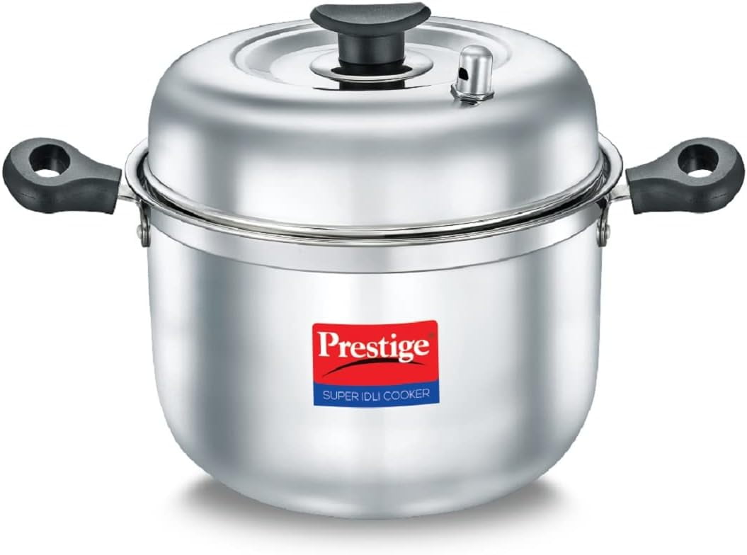 Prestige PRID6 Cooker, 5Plates + 1 Mini Idli Plate, SILVER - Total 6 Plates