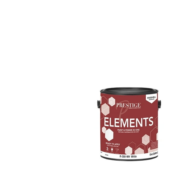 Prestige Paints Elements Interior Paint and Primer in One, Eggshell, 1 Gallon, White