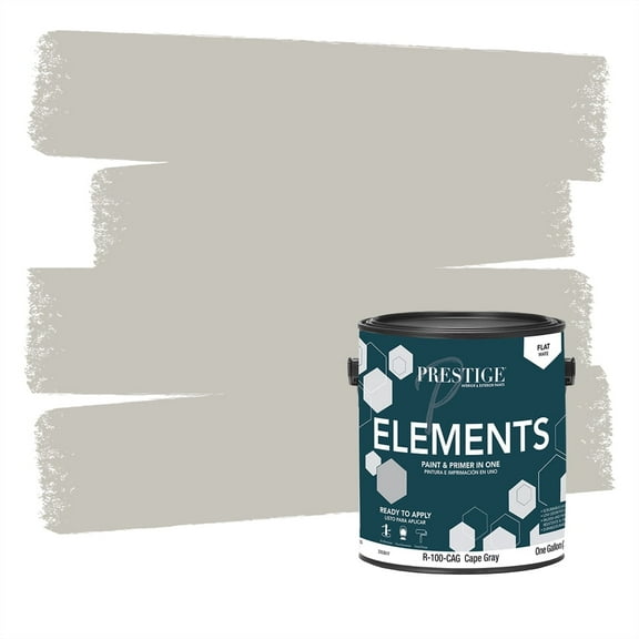 Prestige Paints Elements Interior Paint and Primer in One, Flat, 1 Gallon, Cape Gray