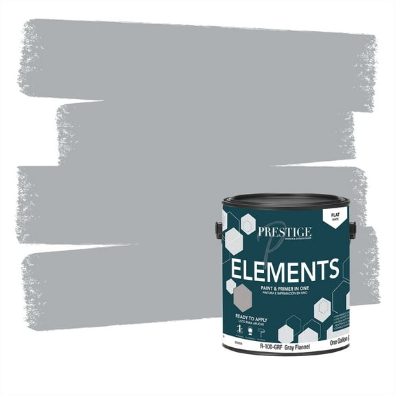 Prestige Paints Elements Interior Paint and Primer in One, Flat, 1 Gallon, Gray Flannel