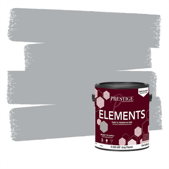 Prestige Paints Elements Interior Paint and Primer in One, Semi-Gloss, 1 Gallon, Gray Flannel