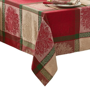 Prestige Poinsettia Jacquard Rectangle Tablecloth