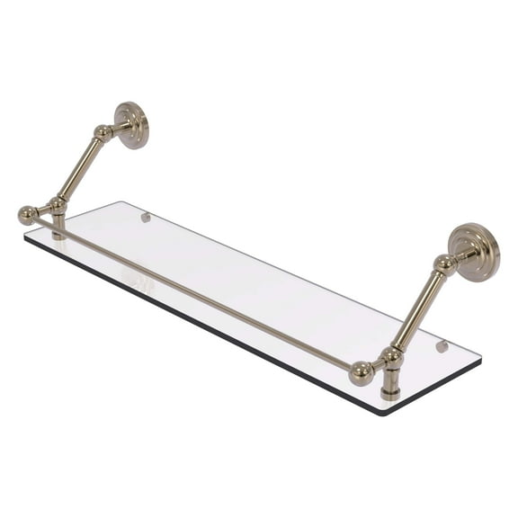 Prestige Que New 30 Inch Floating Glass Shelf with Gallery Rail