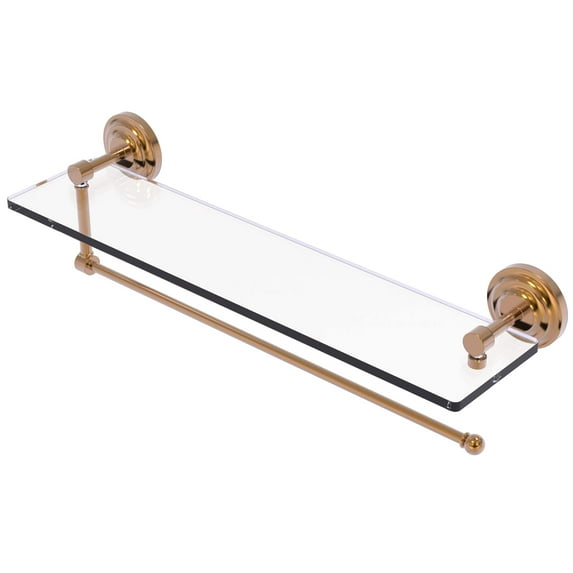 Prestige Que New Collection Paper Towel Holder with Glass Shelf - Brushed Bronze / 22 Inch