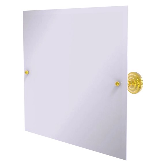 Prestige Que New Frameless Landscape Rectangular Tilt Mirror with Beveled Edge in Polished Brass