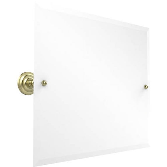 Prestige Que New Frameless Landscape Rectangular Tilt Mirror with Beveled Edge in Satin Brass