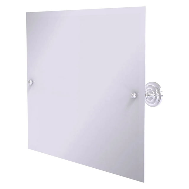 Prestige Que New Frameless Landscape Rectangular Tilt Mirror with Beveled Edge in Satin Chrome