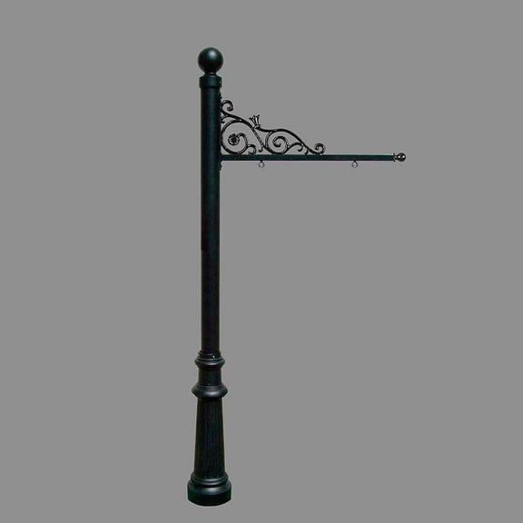 Prestige Real Estate Sign System with Ball Finial & Fluted Base in Black color