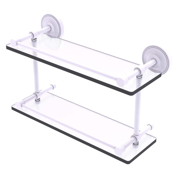 Prestige Regal 16 Inch Double Glass Shelf with Gallery Rail