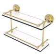 thumbnail image 1 of Prestige Regal 16-in Double Glass Shelf with Gallery Rail in Satin Brass, 1 of 3