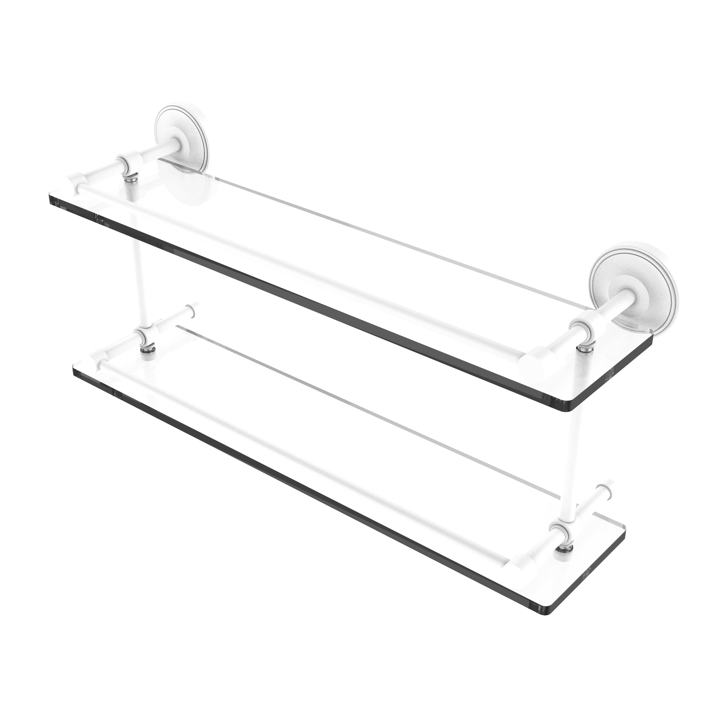Prestige Regal 22 Inch Double Glass Shelf with Gallery Rail