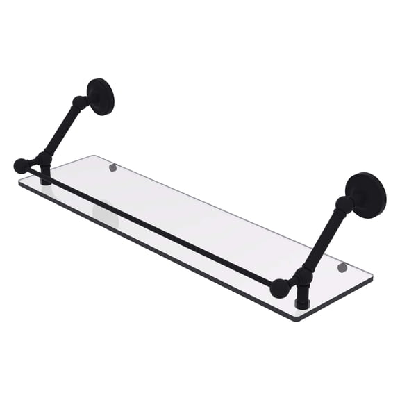 Prestige Regal 30 Inch Floating Glass Shelf with Gallery Rail