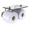 thumbnail image 1 of Prestige Regal Collection 2 Roll Toilet Paper Holder with Glass Shelf - Antique Brass, 1 of 11