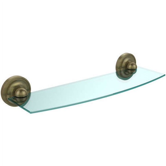 Prestige Regal Collection Glass Shelf - Antique Brass / 18 Inch