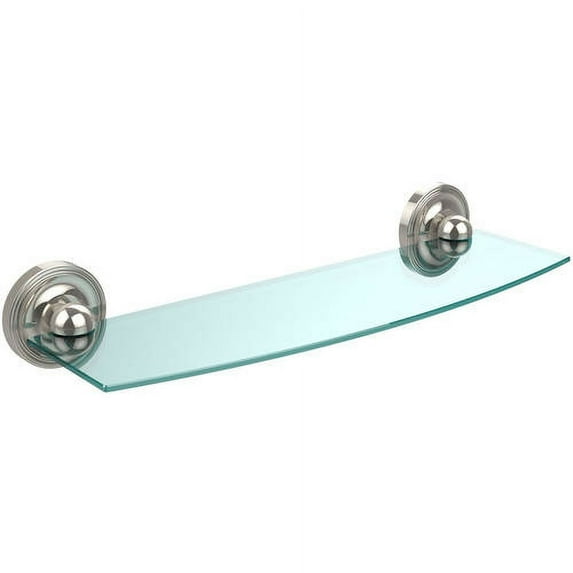 Prestige Regal Collection Glass Shelf - Polished Nickel / 18 Inch