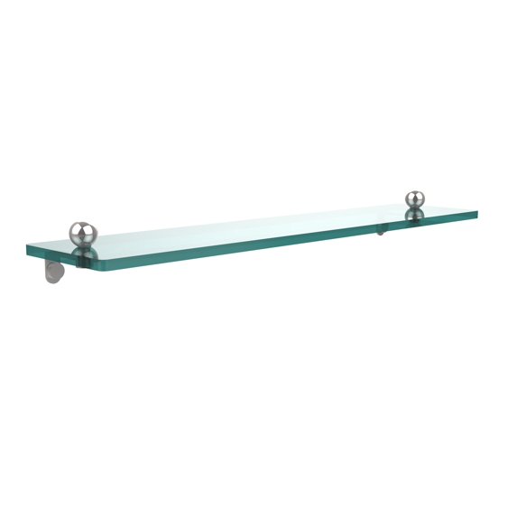 Prestige Regal Collection Glass Vanity Shelf with Beveled Edges - Polished Chrome / 16 Inch