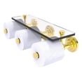 thumbnail image 1 of Que New Collection Horizontal Reserve 3 Roll Toilet Paper Holder with Glass Shelf - Polished Brass, 1 of 11