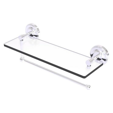 Prestige Regal Collection Paper Towel Holder with 16-in Glass Shelf in Satin Chrome