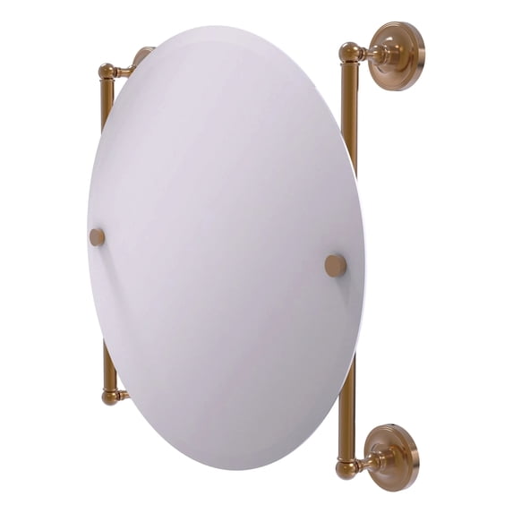 Prestige Regal Collection Round Frameless Rail Mounted Mirror - Brushed Bronze