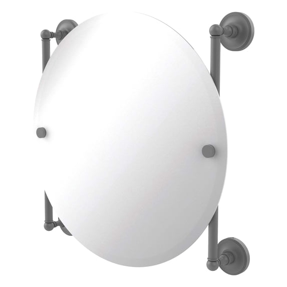 Prestige Regal Collection Round Frameless Rail Mounted Mirror - Matte Gray